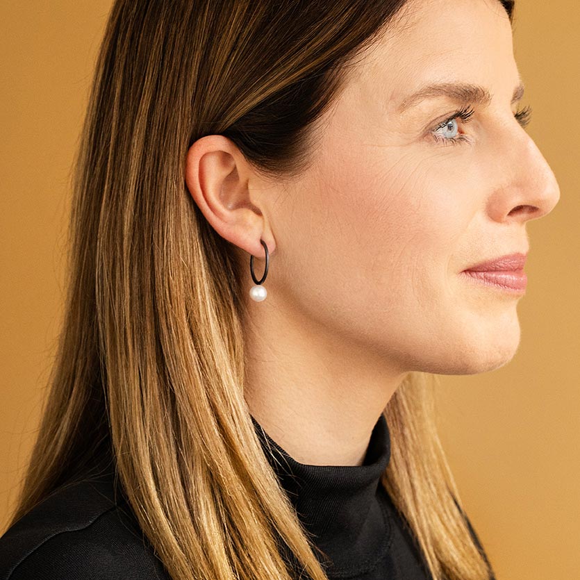 Earrings 295° with pearl