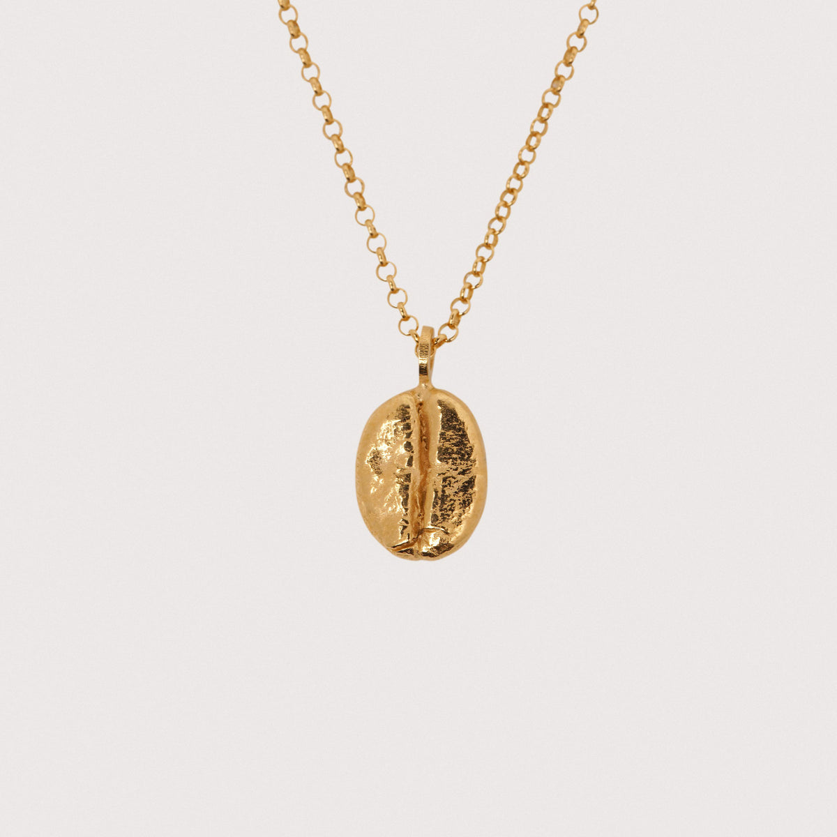 Coffee bean pendant with chain
