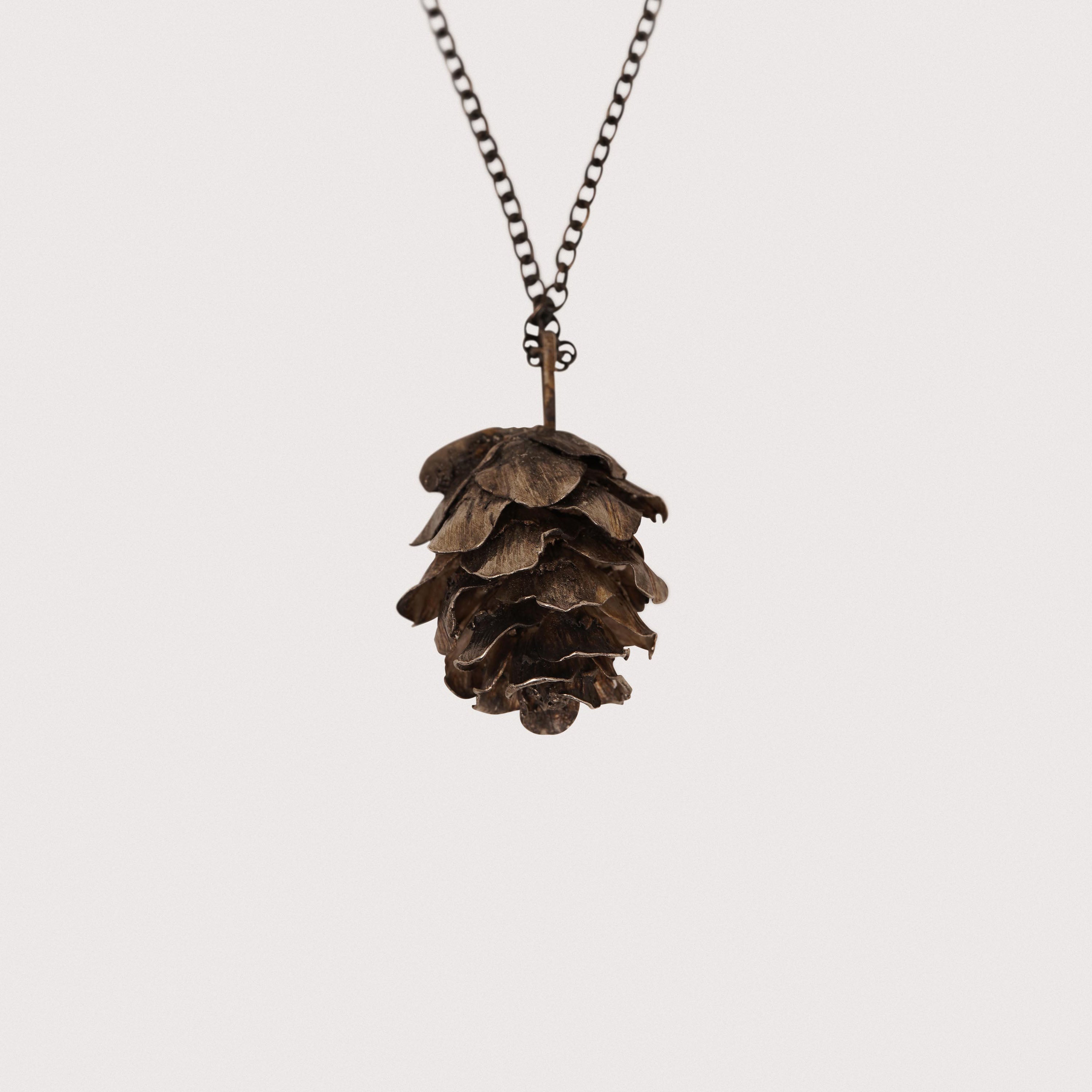 Pine cone pendant with chain