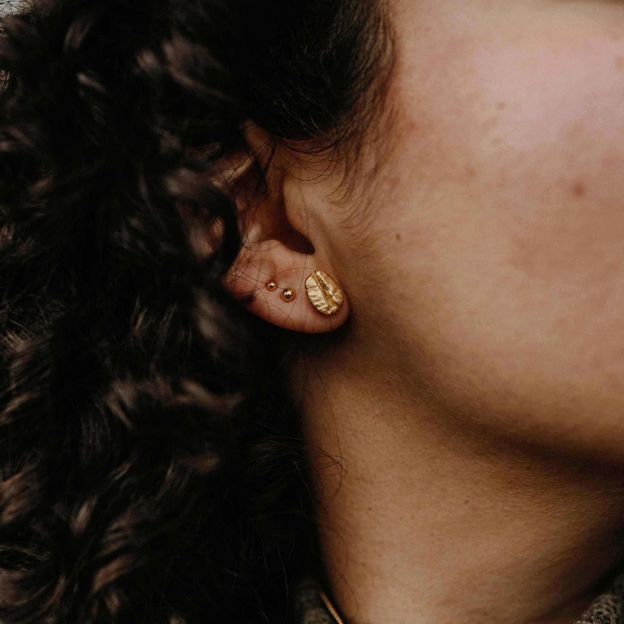 Coffee bean earrings