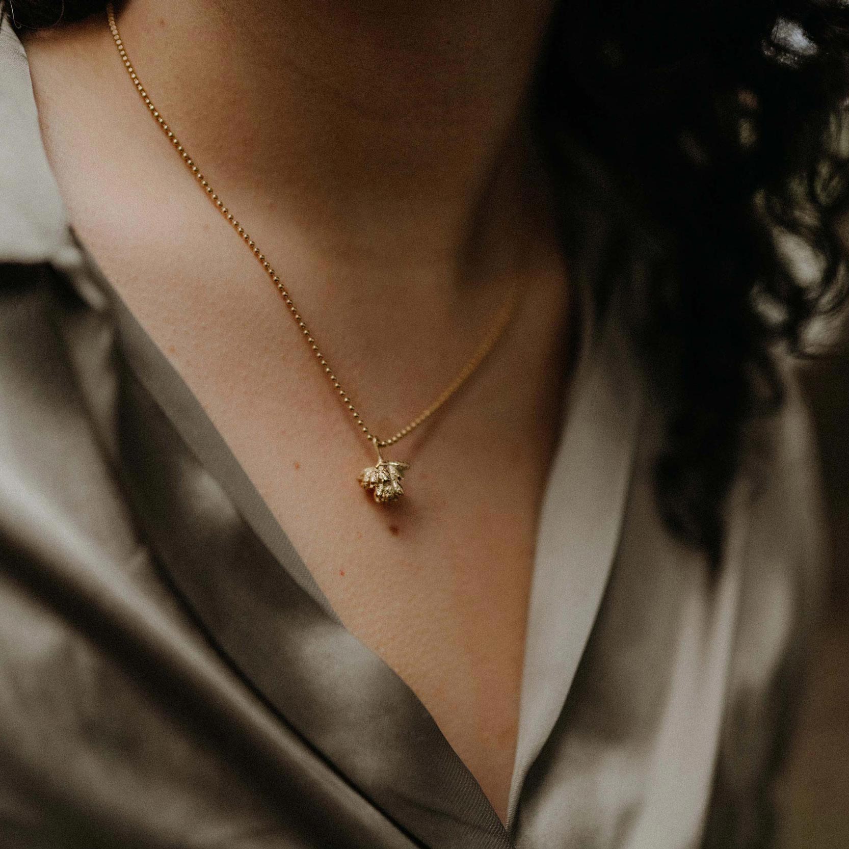 Lavender pendant with chain