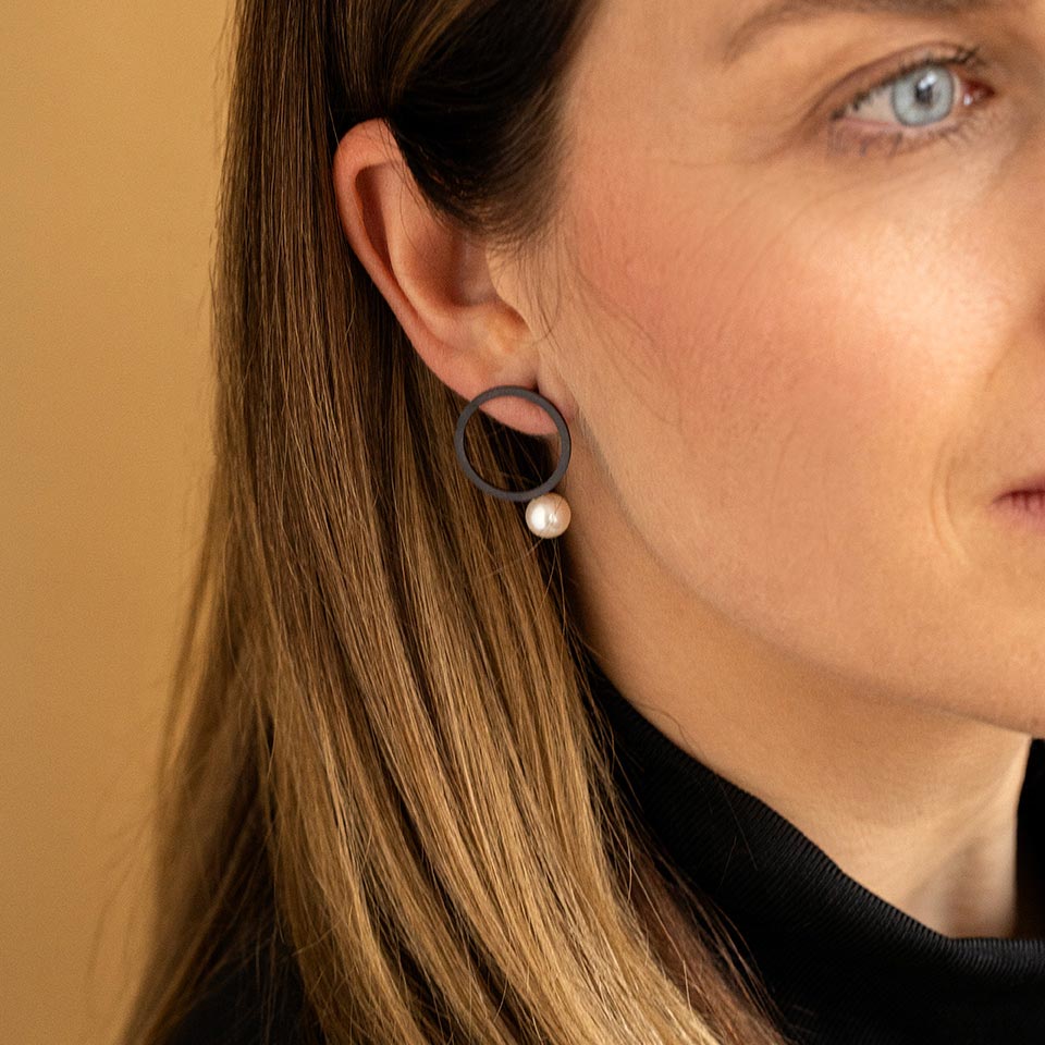 Earrings 360° with pearl