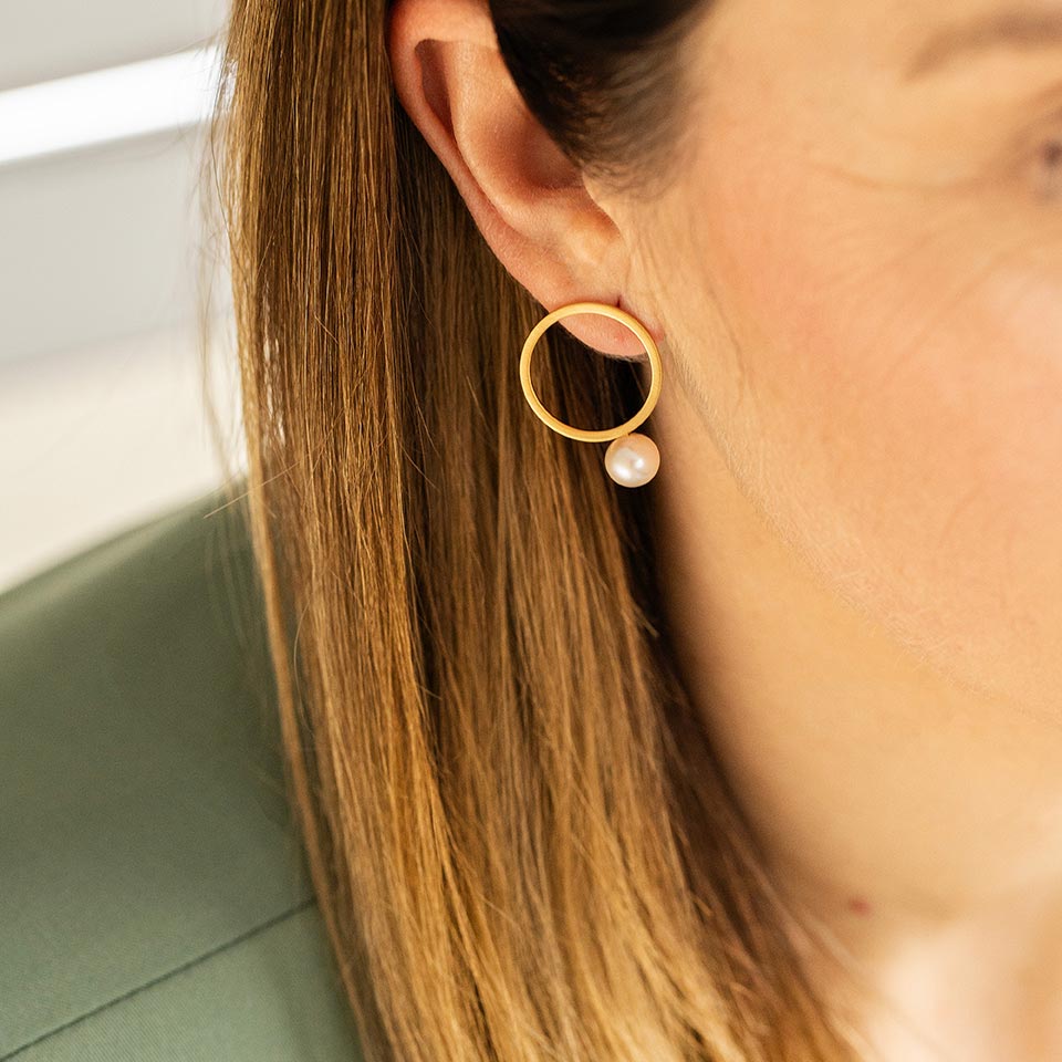 Earrings 360° with pearl