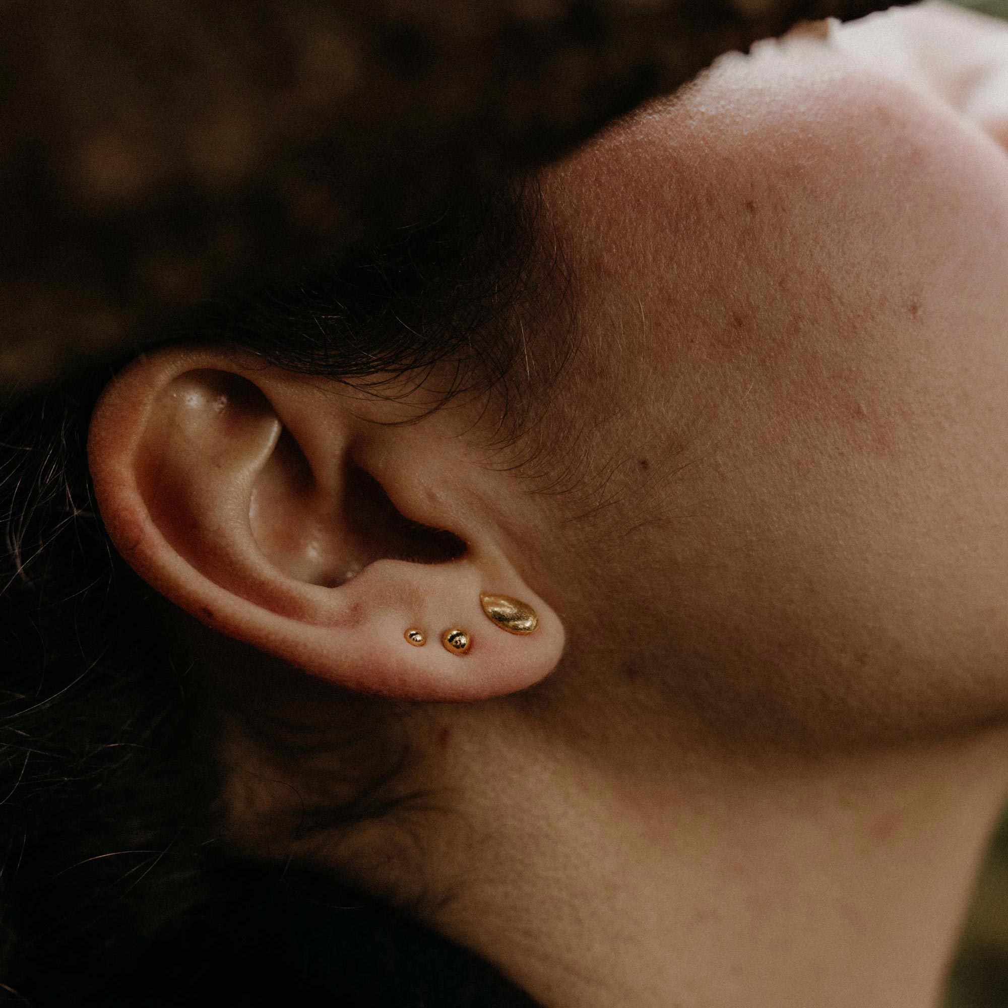 Apple core stud earrings