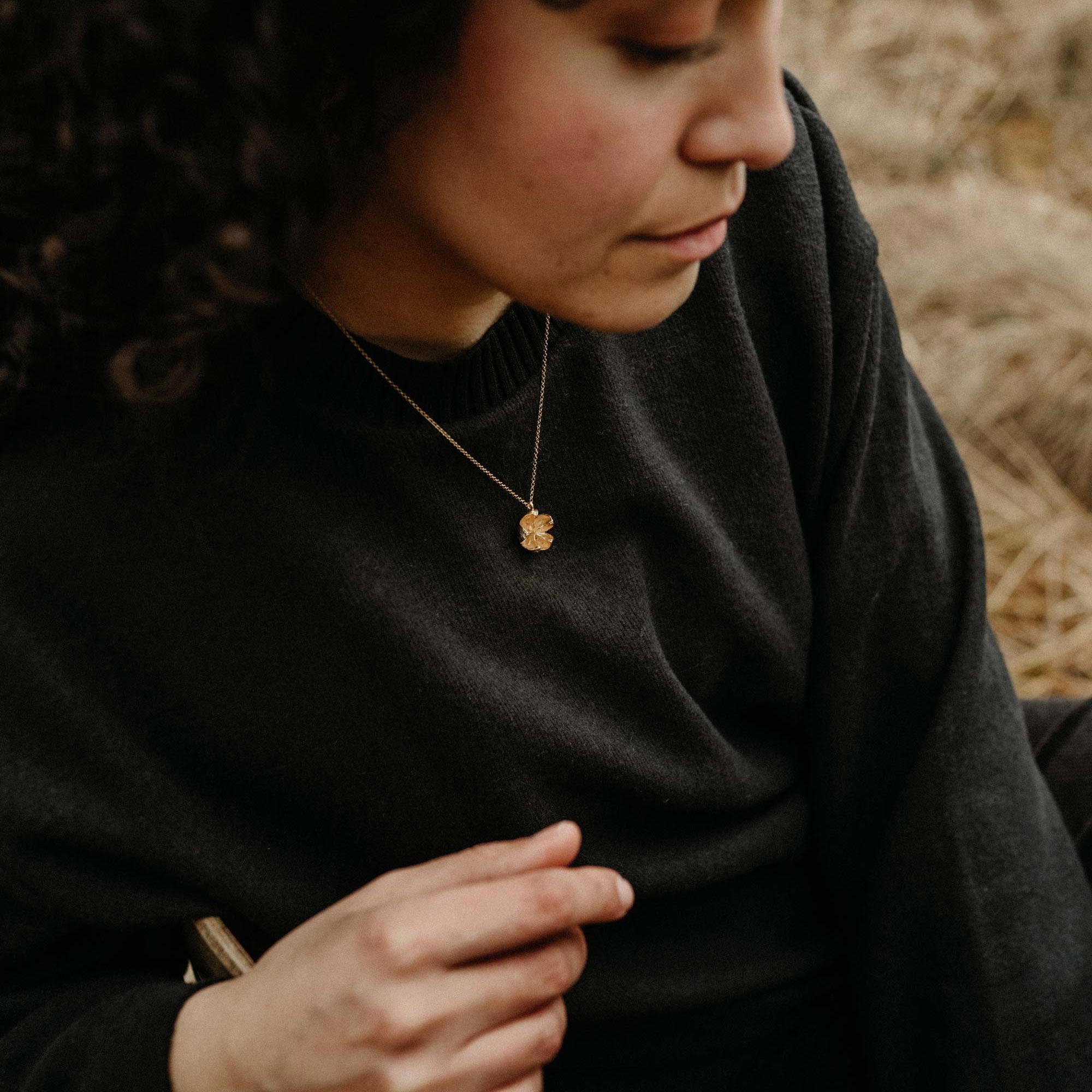spherical fruit pendant with chain